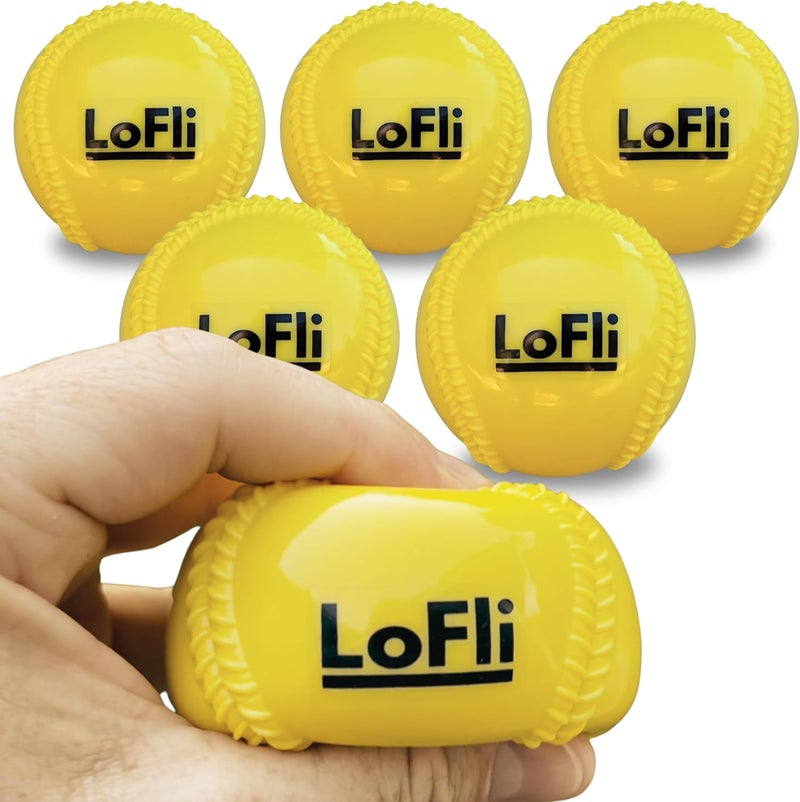 LoFli Limited-Flight Training Baseballs - Regulation Size & Weight, Soft, Safe & Durable - Indoor & Outdoor Practice for Kids & Adults – 6 Pack – Yellow - Image 1